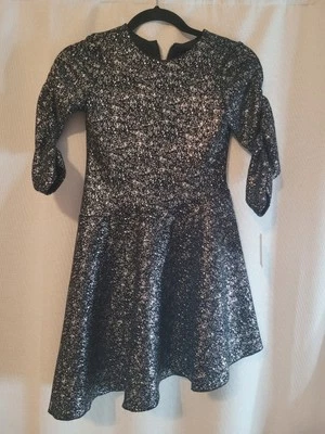 Vestido Zoe Ltd negro y plateado calce y estilo para niñas talla 10 original $175 Foto 1 de 4