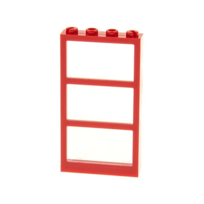 1x Lego Window Frame 1x4x6 Red Transparent White 57895 57894c02 - Image 1 of 2