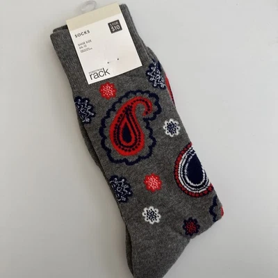 Calcetines Nordstrom Rack Crew Estilo Estampado Unisex Talla 6-12 Gris y Rojo Nuevos Foto 1 de 4