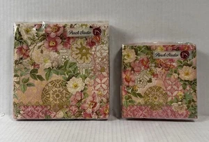Punch Studio Papierservietten - 20 Mittagessen & 20 Getränke - Floral Neu - Bild 1 von 6