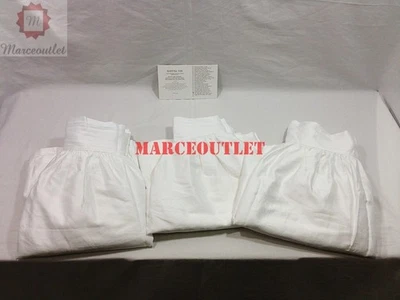 Sferra Giotto 734 100% Egyptian Cotton Sateen 3 Panel QUEEN Bedskirt White - Image 1 of 4