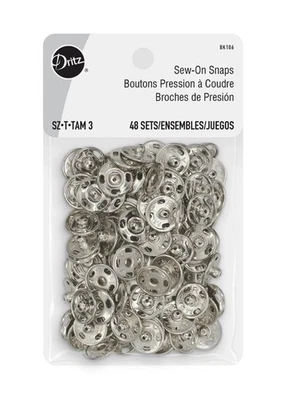 "Sujetores de broches de presión para coser Dritz 1/2"" tamaño 3 - plata - 48 juegos" Foto 1 de 3