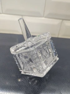 VTG Shannon Irish Crystal Faceted Hanukkah Dreidel Spinning Top 4 1/2" Judaica - Picture 1 of 7