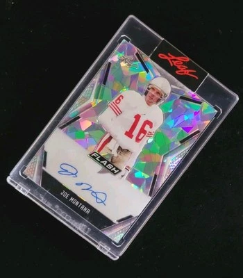 2020 Leaf Flash Auto Silver Crystal #BA-JM2 Joe Montana HOF #/25 Encased - Image 1 of 4