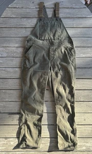REI Co-op Trailsmith Olive Canvas Overalls Workwear Utility Bib Carpenter Pants - Picture 1 of 6