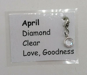 Made With Swarovski Crystal Birthstone Channel Charm; April; Clear; 10x6mm - Picture 1 of 3