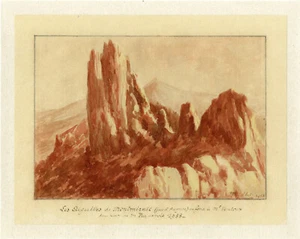 "M. PUYDEBOIS : LES AIGUILLES DE MONTMIRAIL" Aquatinte originale entoilée (1933) - Picture 1 of 1