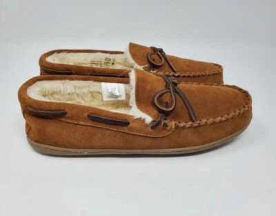 全新 男式 J CREW 经典麂皮绒 莫卡辛拖鞋 CARAMEL 绒面革 — 第 1/4 张图片