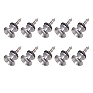 10Pcs Guitar Strap Locks Metal End Pins with Mounting Screws for Guitar Ukulele - Picture 1 of 10