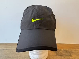 Nike Dri-Fit Featherlight Unstructured Tennis Running Hat Dark Gray Green Swoosh - Picture 1 of 11