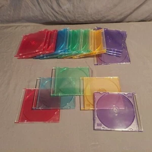25pk Jewel Case CD/DVD Slim Jewel Cases - Assorted Colors - Picture 1 of 4
