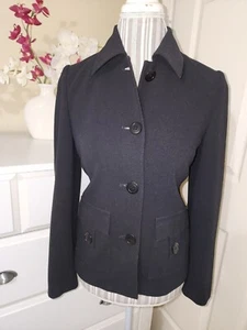 DANE LEWIS Women's Petite Black 4-Button Blazer Suit Sz. 2P - Picture 1 of 15
