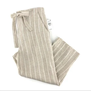 Sanctuary Cream Linen Striped Paper Bag Waist Pant sz 31 - Picture 1 of 9