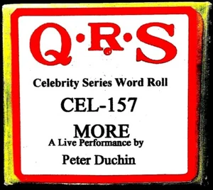 QRS Celebrity Series MORE Perter Duchin Live CEL-157 Player Piano Roll - Picture 1 of 1