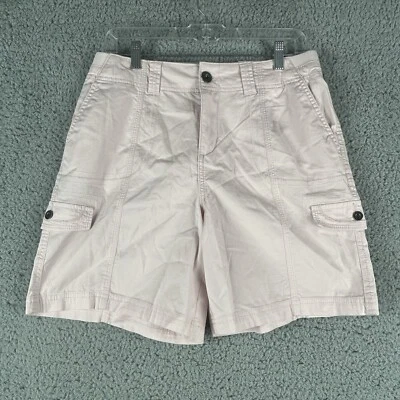 Shorts femininos Style & Co tamanho 10 zig zag rosa claro cintura média novo com etiquetas - Imagem 1 de 4