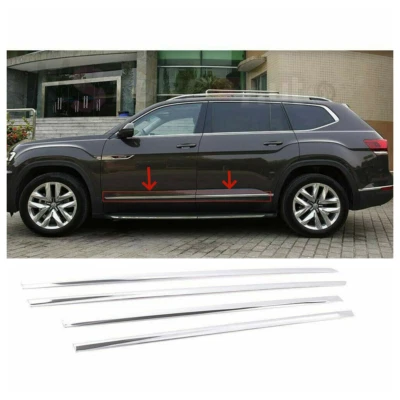 Paneles de cubierta moldeados de carrocería de puerta lateral de acero cromado para VW Volkswagen Atlas 2018-23 Foto 1 de 4