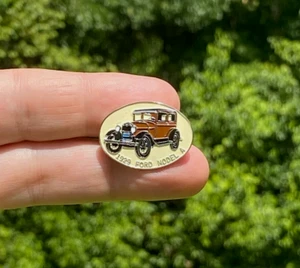 Vintage 1929 Ford Model A Enamel Oval Pin Lapel Hat Vest Pin Spring Back - Picture 1 of 5