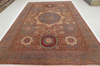 10 x 14 ft Brown Mamluk Afghan Hand Knotted Wool Medallion Rug - Image 1 of 4