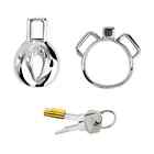 Stainless Steel Chastity Device Sissy Male Metal Chastity Cage Lock Belt Rings