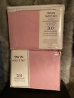 Lot Of 2 Nip 3 Pc twin size sheet sets/ both Identical/pink/Royale Linens