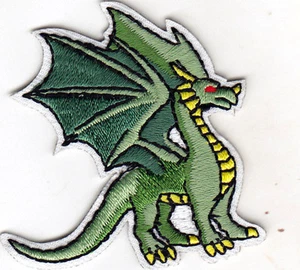 DRACHE GRÜN Bügelbild Patch Legendary Animal Fantasy Mythical Dragons - Bild 1 von 2