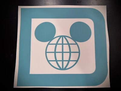 Calcomanía de utilería Walt Disney World monorriel verde azulado logotipo signo Foto 1 de 2