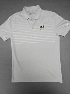 Polo uomo media Nike Golf Standard Fit grigia Milwaukee Brewers - Foto 1 di 4
