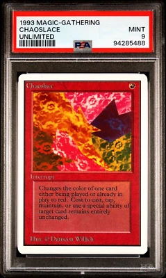 1993 MTG Magic the Gathering Unlimited Chaoslace Vintage Rare PSA 9 Mint POP 10 - Image 1 of 4