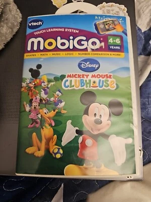 VTECH MOBIGO DISNEY MICKEY MOUSE CLUBHOUSE TOUCH LEARNING SYSTEM 5 GAMES AGE 4-6 - Image 1 of 3