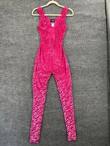 Spirithood Jumpsuit Bodysuit Womens M Pink Velvet Burnout Animal Print Cutout - Picture 1 of 8
