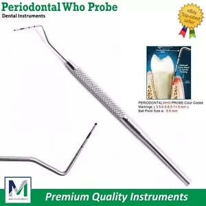 Periodontal Who Probe Color Coded Marking Screening Probes Tooth Depth Measuring - Picture 1 of 5