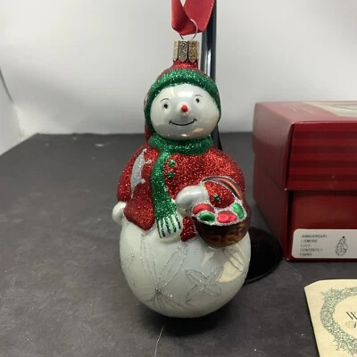Waterford Lismore Lucy Snowwoman Ornament 10th Yr Anniversary