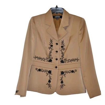 Kasper 女式西装外套上衣装饰内衬棕色 6 码 — 第 1/4 张图片