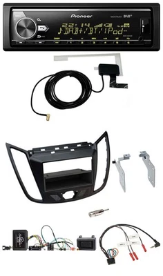 Pioneer Bluetooth DAB USB Lenkrad Autoradio für Ford C-Max Kuga matt schwarz - Bild 1 von 4