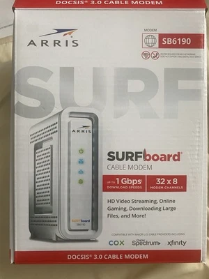 ARRIS Surfboard SB6190-RB DOCSIS 3.0 Cable Modem, White (Renewed) - Image 1 of 2