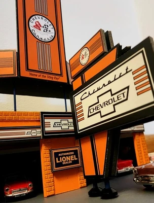 Custom Made For a LIONEL TRAIN DEALER-CHEVY CORVETTE Repair Shop-Diecast DISPLAY - Image 1 of 4