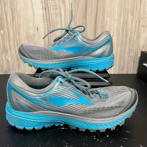 Brooks Ghost 10 Gray Aqua Blue Women's Size 7 Running Shoes 1202461B038 - Picture 1 of 8