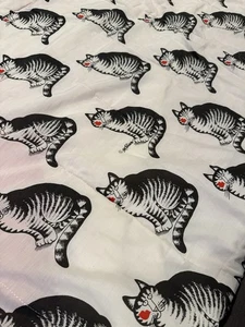 Vintage 1970’s B Kliban Tabby Cat Red Twin Comforter - Picture 1 of 8
