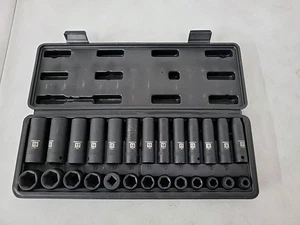 Juego de enchufes de impacto de accionamiento EMENTOL 3/8", 27 PIEZAS, métrico (7 mm a 19 mm), 6 PUNTOS  - Imagen 1 de 3