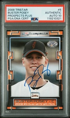 Buster Posey 2008 firmado autografiado Tristar Prospects Plus PSA 10 automático Foto 1 de 2