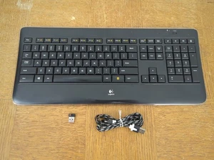 LOGITECH K800 Wireless Illuminated Keyboard (Y-R0011) w/ Dongle Tested Works! - Bild 1 von 8