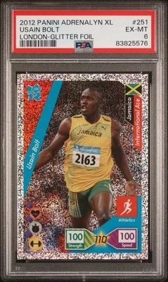 USAIN BOLT # 251 ACE FOIL RC ROOKIE - 2012 OLYMPICS PANINI ADRENALYN XL - PSA Foto 1 de 4