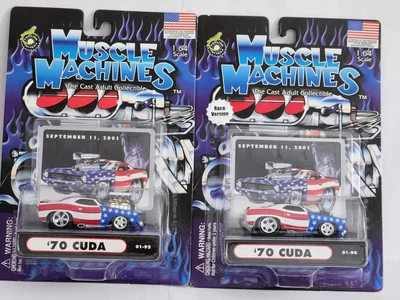 Muscle Machines 1970 Cuda STARS & STRIPES Lot OF 2 Different Motor Styles 1:64 - Image 1 of 4