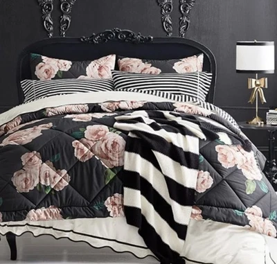 Juego completo de edredón Pottery Barn Teen Emily & Meritt cama de rosas/queen falso Foto 1 de 4