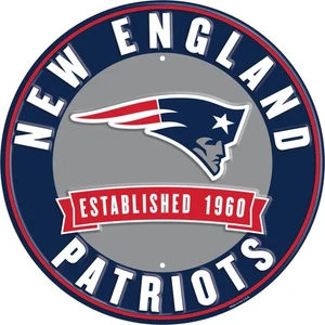 New England Patriots 12” Established Date Embossed Metal Sign - Picture 1 of 1