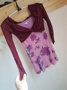  Wunderschönes Kimchi Blue Urban Outfitters Mini Kleid S Blumen Spitze Mesh - Bild 1 von 1