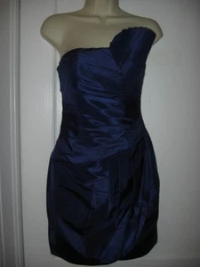 Vestido Tafetán de Seda Asimétrico Catherine Malandrino Plisado Bustier Fan 0 US $595 - Imagen 1 de 10