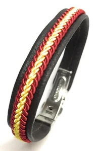 Pulsera cuero bandera España - cierre de seguridad tipo reloj de alta calidad - Picture 1 of 74