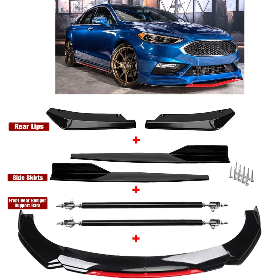 Kit de carrocería divisor alerón labial parachoques delantero trasero faldón lateral para Ford Fusion Foto 1 de 4