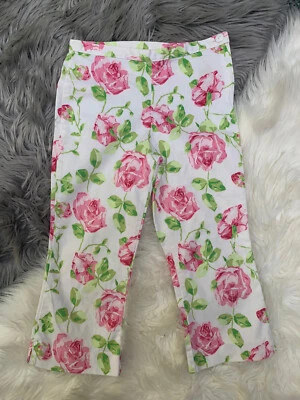 Hartstrings Floral Woven Capri Pants Size 7 Flat Front Capri - Image 1 of 4